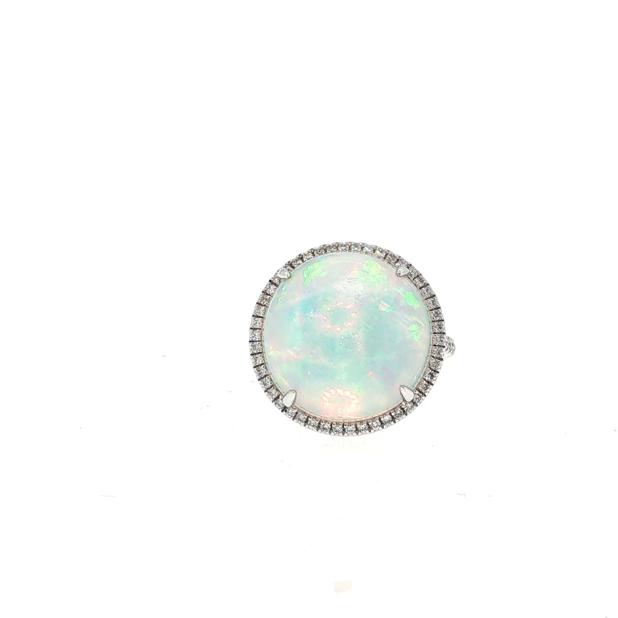 White Gold Opal Cocktail Ring in Silver
