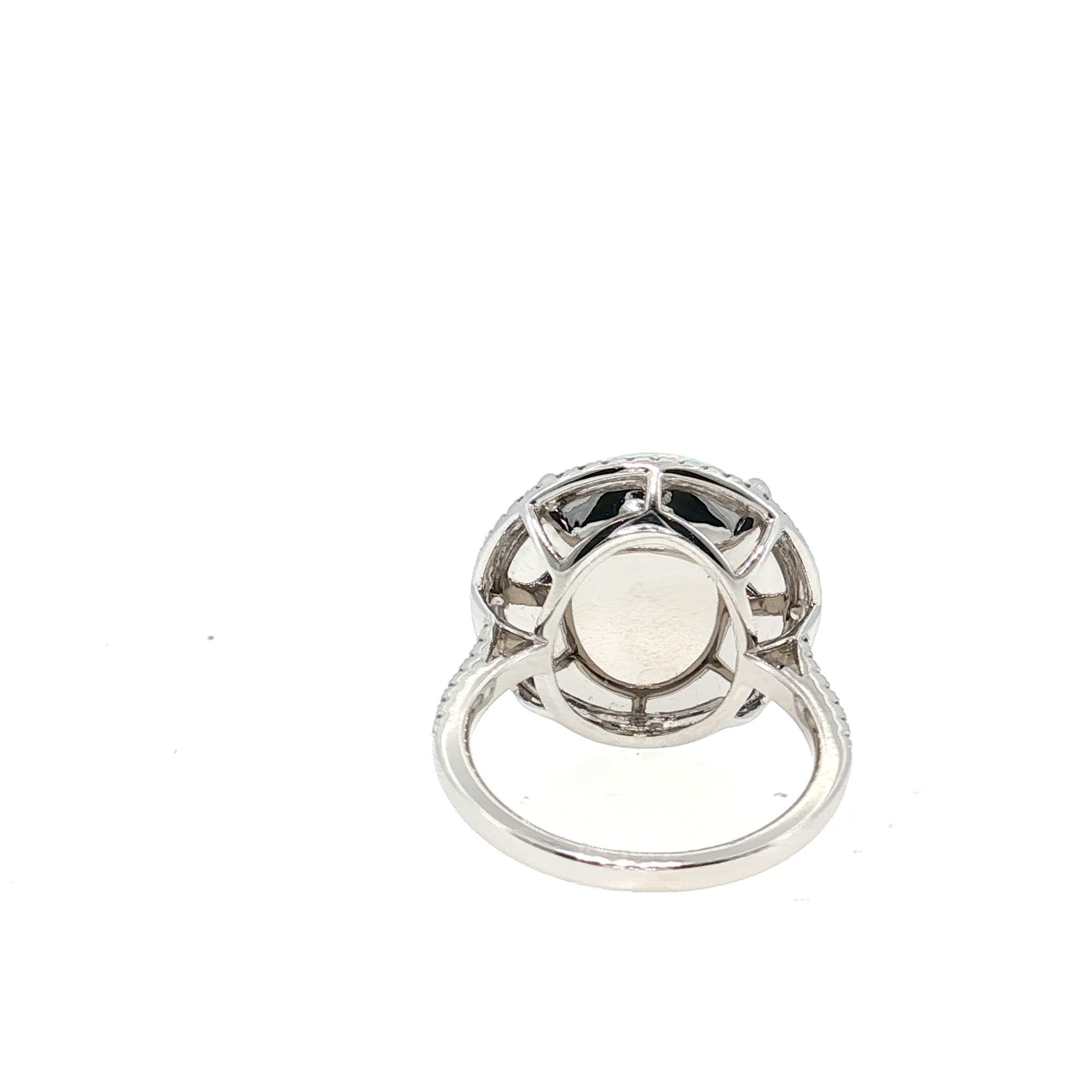 White Gold Opal Cocktail Ring in Silver