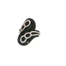 White Gold Cocktail Ring with Round Cut Diamonds