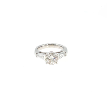 Platinum Multistone Ring with Round Brilliant Cut Diamond