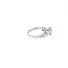 Platinum Multistone Ring with Round Brilliant Cut Diamond