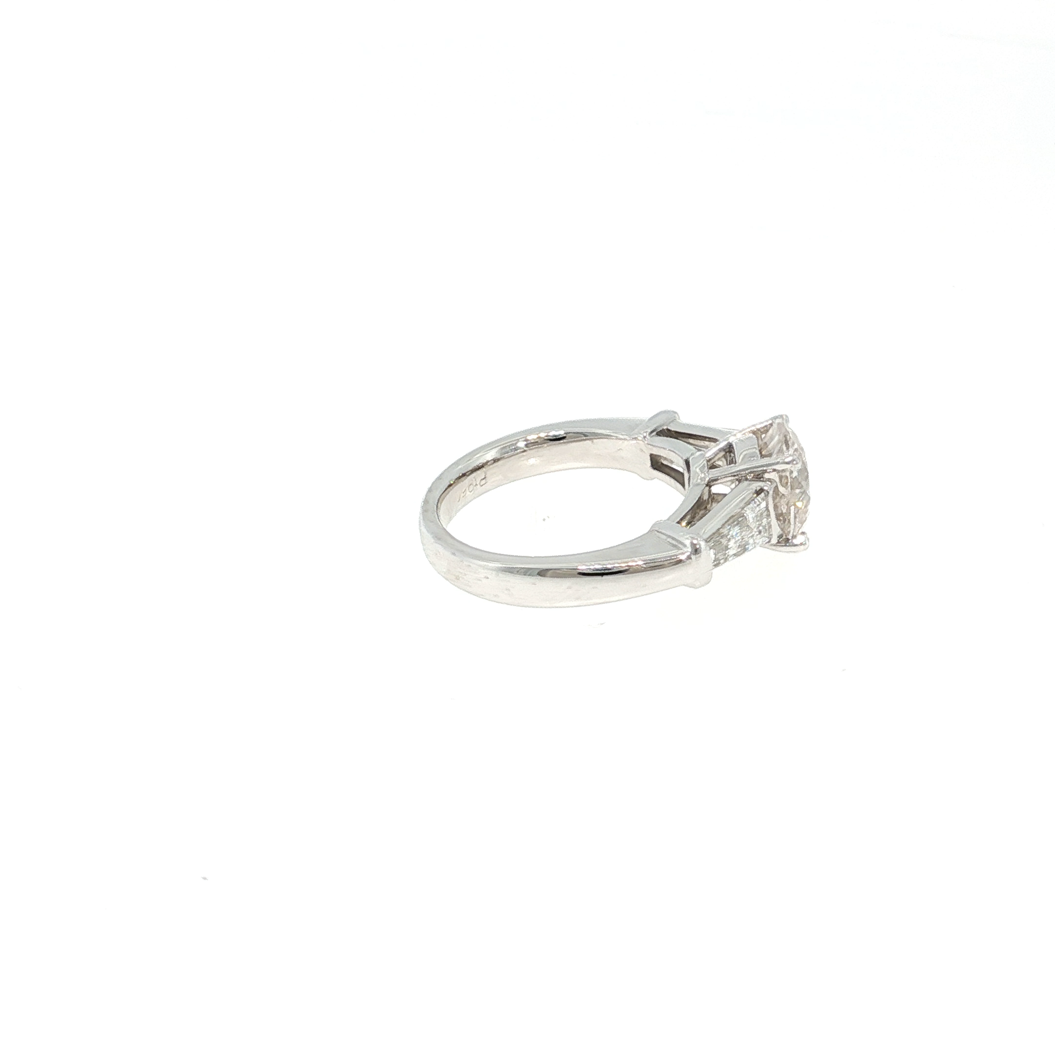 Platinum Multistone Ring with Round Brilliant Cut Diamond