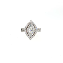 Platinum White Gold Cocktail Ring with Oval Cut Diamond