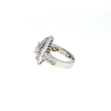 Platinum White Gold Cocktail Ring with Oval Cut Diamond