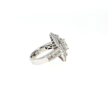 Platinum White Gold Cocktail Ring with Oval Cut Diamond