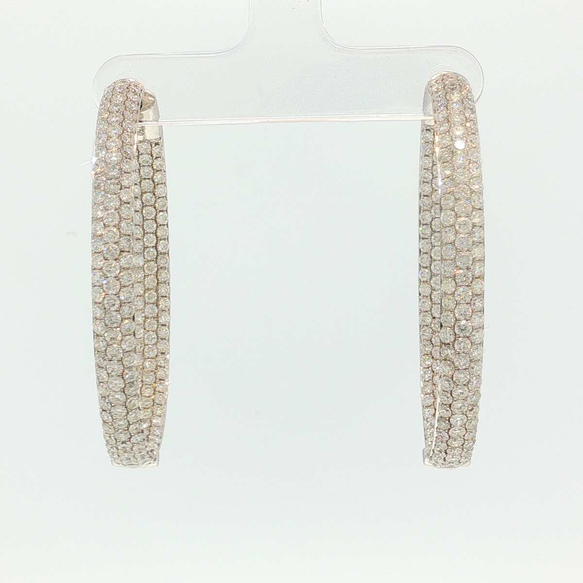 Diamond Encrusted White Gold Hoop Earrings