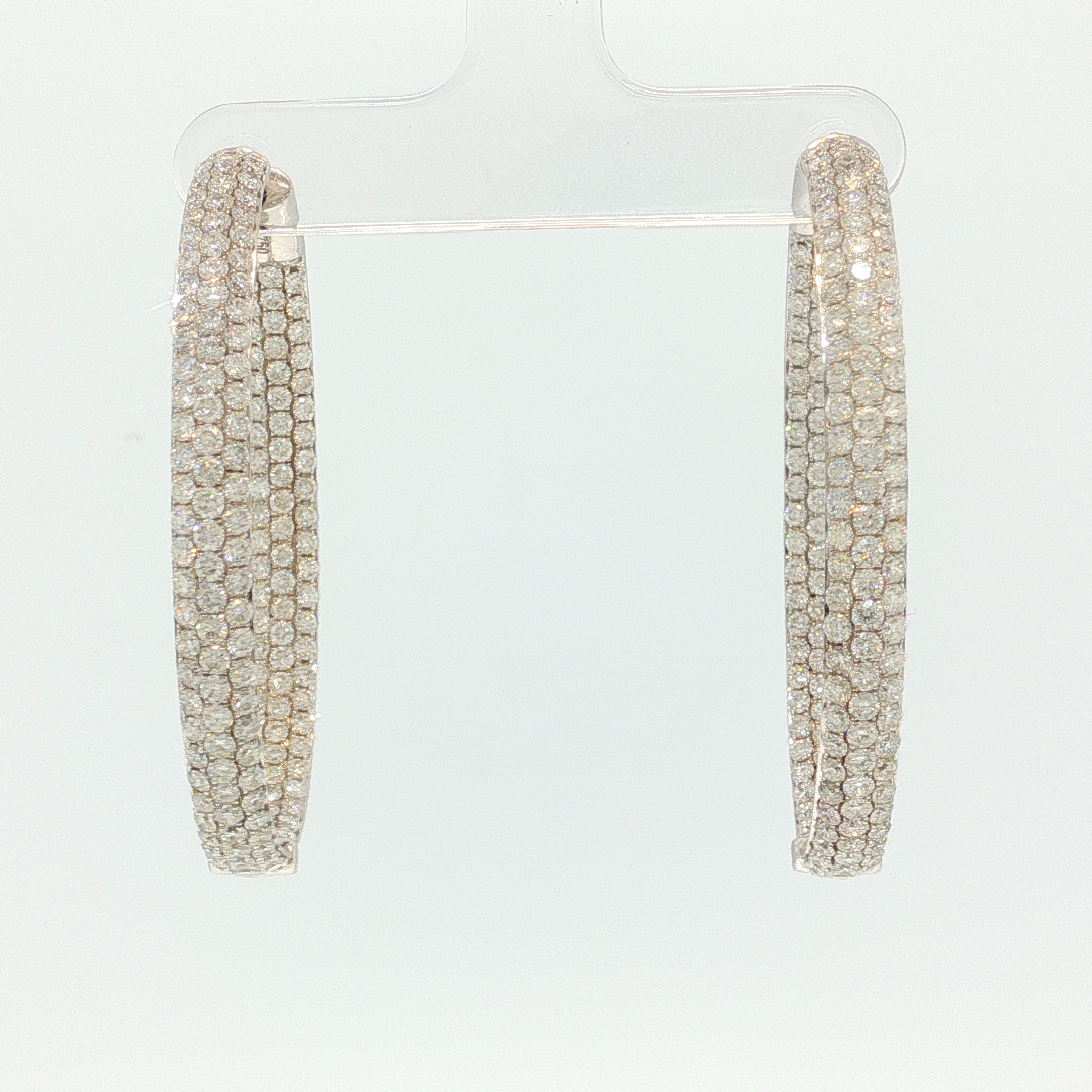 Diamond Encrusted White Gold Hoop Earrings