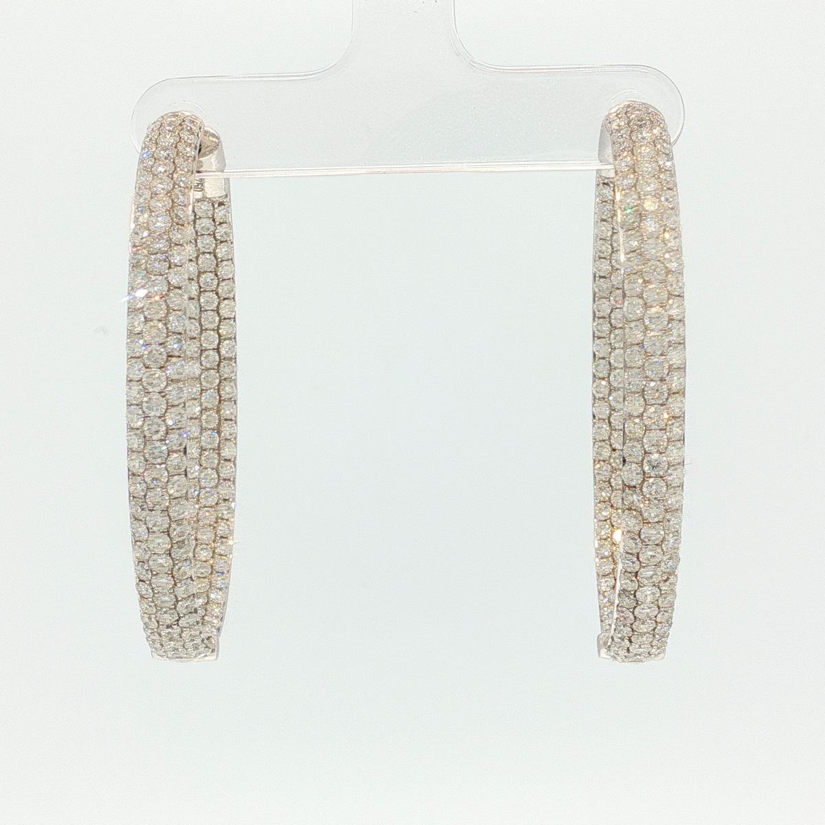 Diamond Encrusted White Gold Hoop Earrings