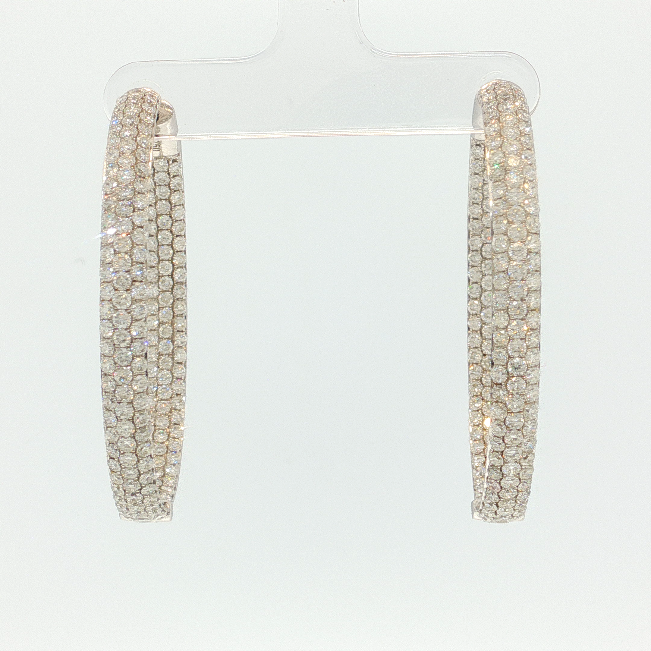 Diamond Encrusted White Gold Hoop Earrings