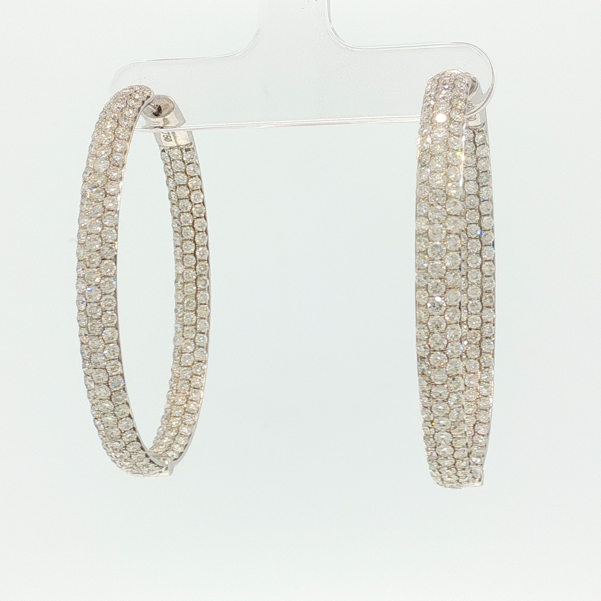 Diamond Encrusted White Gold Hoop Earrings