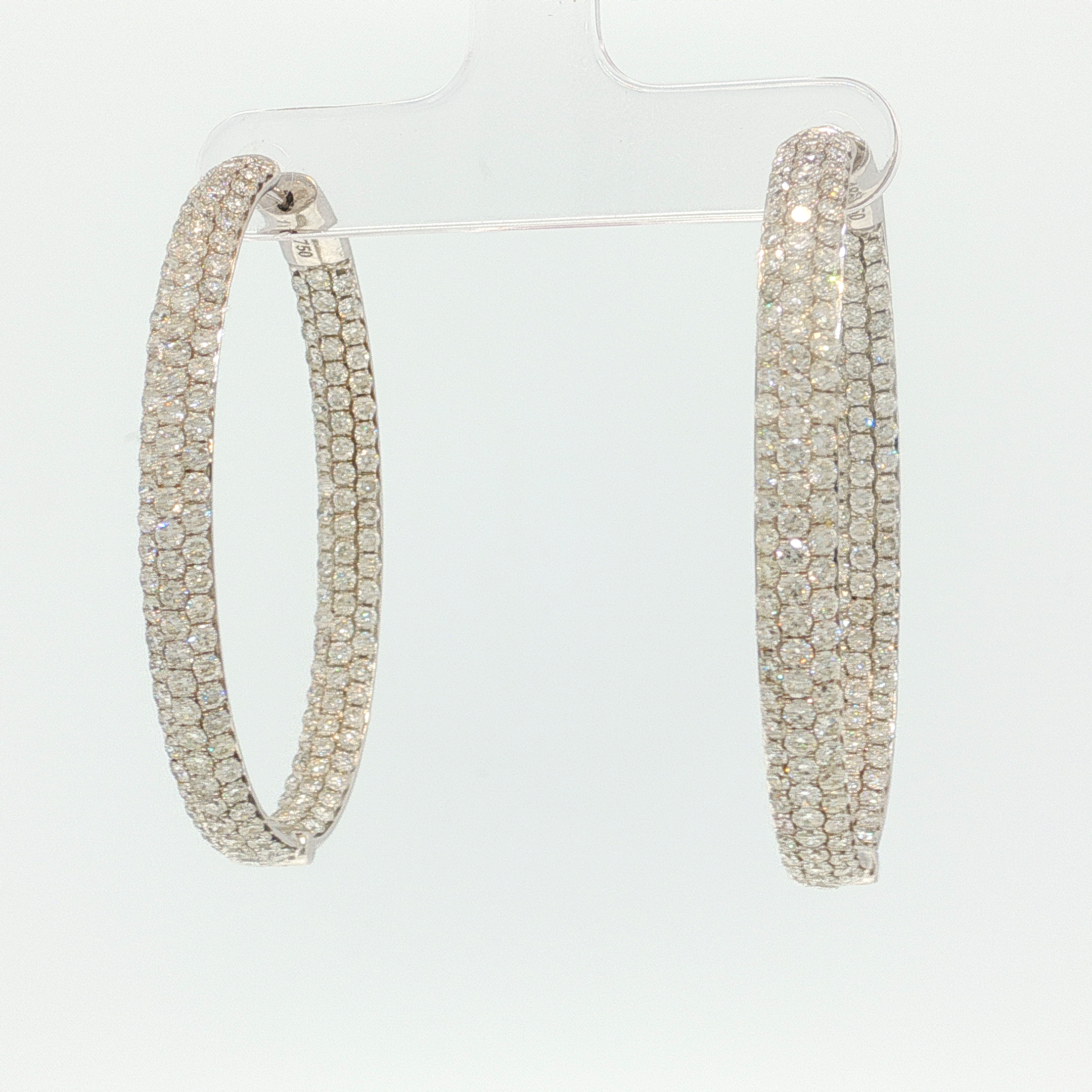 Diamond Encrusted White Gold Hoop Earrings