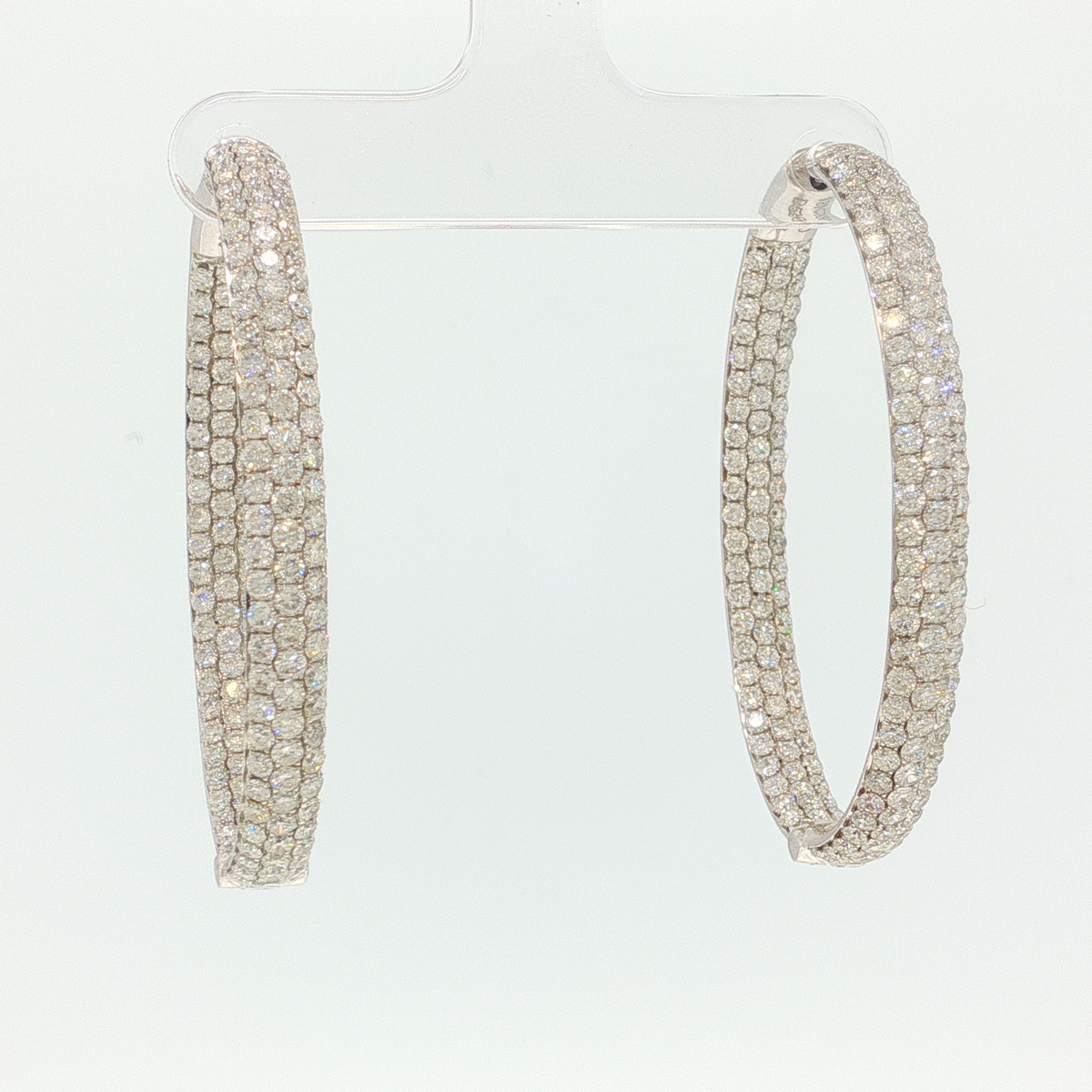 Diamond Encrusted White Gold Hoop Earrings