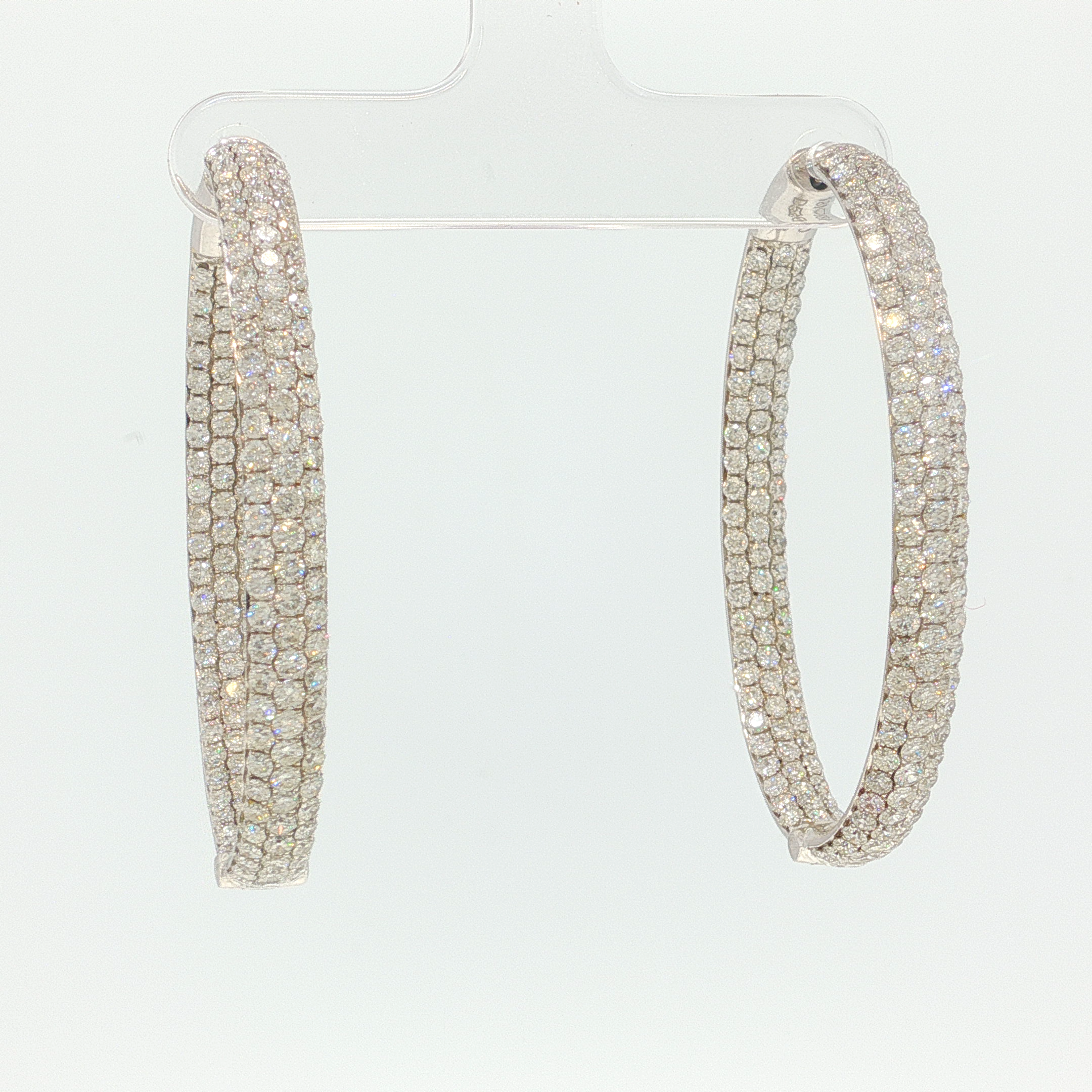 Diamond Encrusted White Gold Hoop Earrings