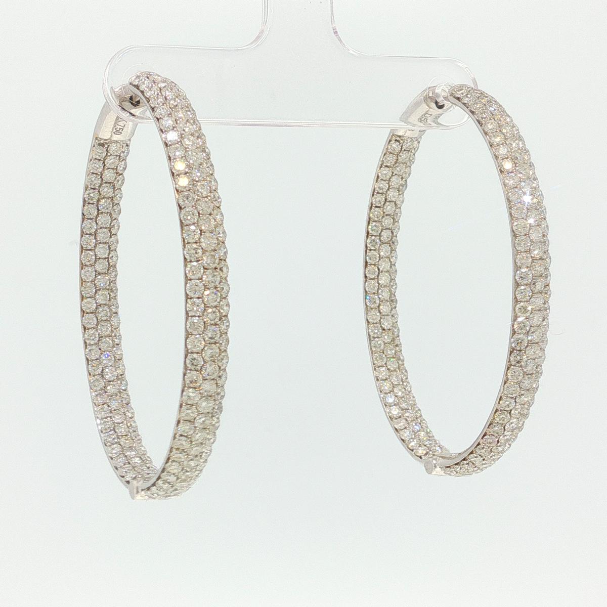 Diamond Encrusted White Gold Hoop Earrings