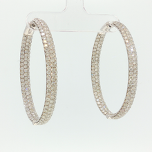 Diamond Encrusted White Gold Hoop Earrings