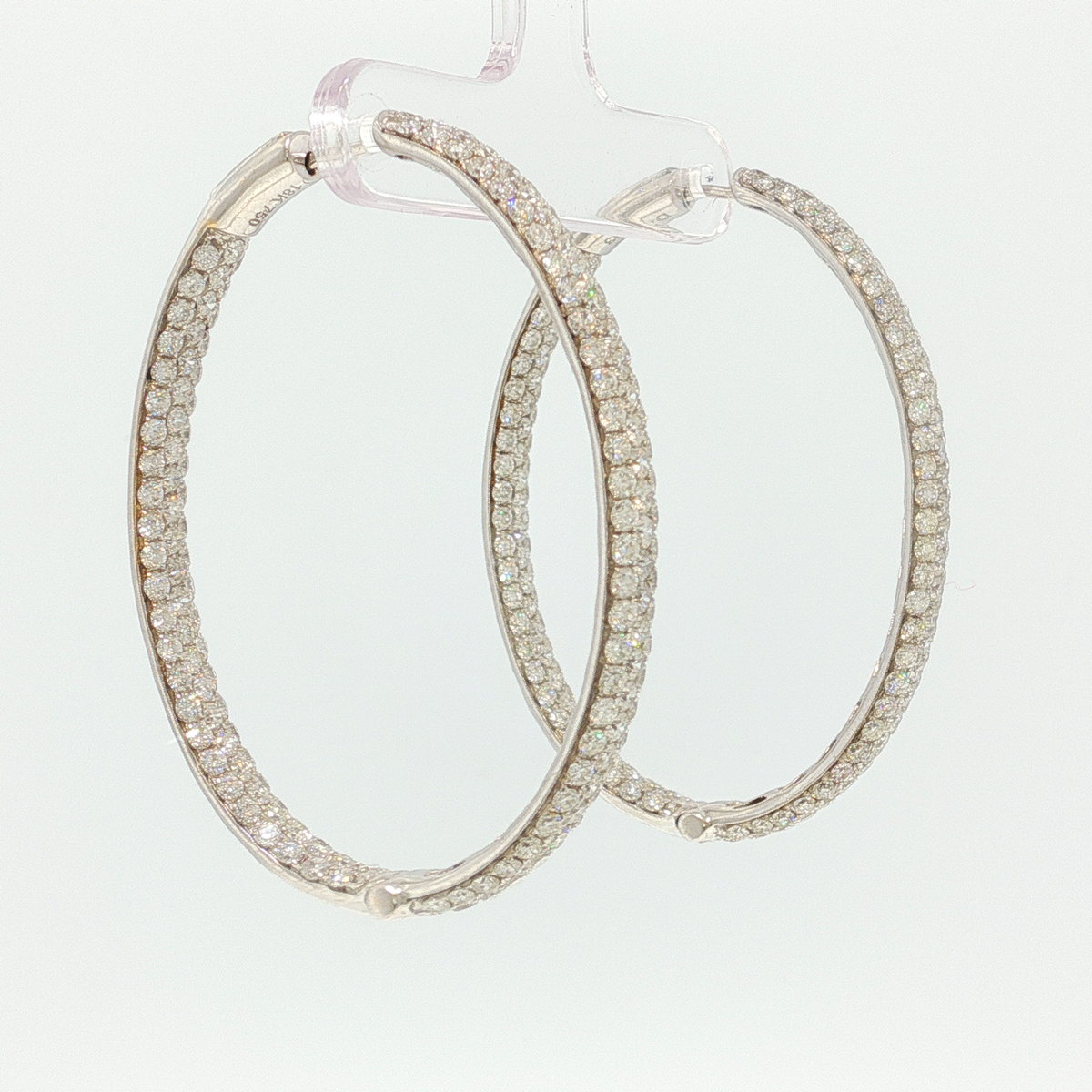 Diamond Encrusted White Gold Hoop Earrings