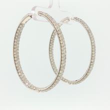 Diamond Encrusted White Gold Hoop Earrings