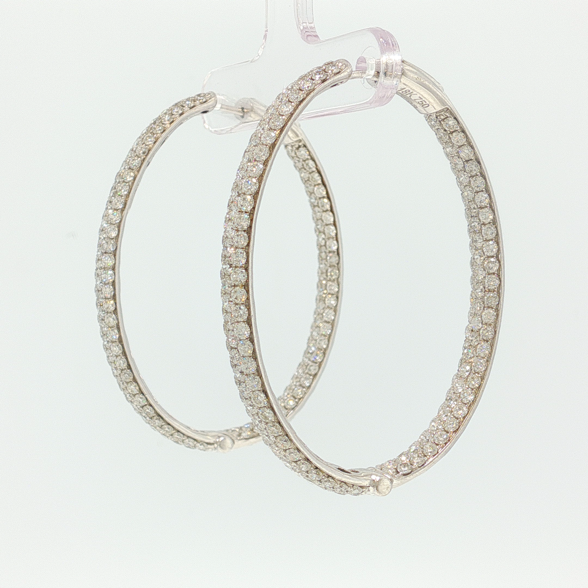 Diamond Encrusted White Gold Hoop Earrings