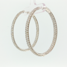Diamond Encrusted White Gold Hoop Earrings