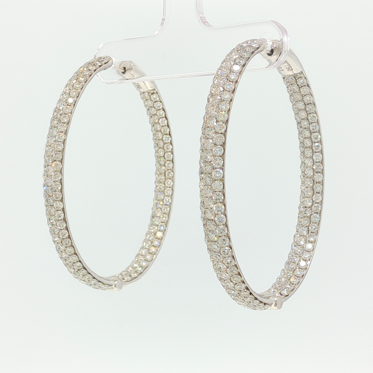 Diamond Encrusted White Gold Hoop Earrings