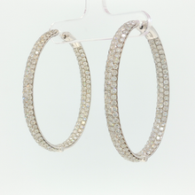 Diamond Encrusted White Gold Hoop Earrings