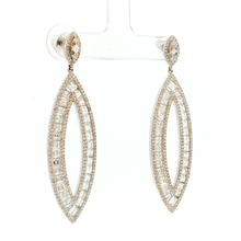 Elegant White Gold Dangle Earrings with Oval Cut Diamonds