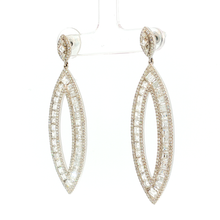 Elegant White Gold Dangle Earrings with Oval Cut Diamonds