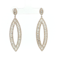 Elegant White Gold Dangle Earrings with Oval Cut Diamonds