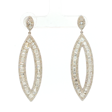 Elegant White Gold Dangle Earrings with Oval Cut Diamonds