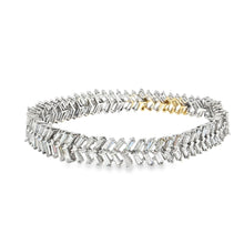 Elegant White Gold Silver Diamond Baguette Tennis Bracelet