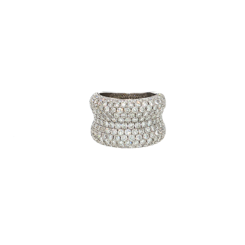 White Gold Cocktail Ring with Round Cut Diamonds