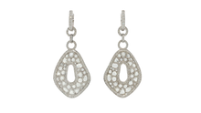 Elegant Pear Rose Cut Diamond White Gold Drop Earrings