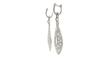 Elegant Pear Rose Cut Diamond White Gold Drop Earrings