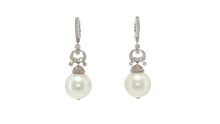 Classic Pearl and White Gold Vertical Drop Earrings
