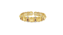 Round Cabochon Ruby and Yellow Gold Bangle