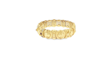 Round Cabochon Ruby and Yellow Gold Bangle