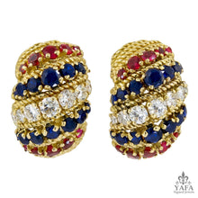 BULGARI Diamond, Sapphire, Ruby Earrings