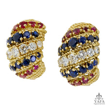 BULGARI Diamond, Sapphire, Ruby Earrings