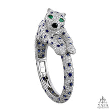 CARTIER Sapphire, Onyx & Emerald Panther Bracelet