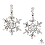 HARRY WINSTON Diamond Snowflake Drop Earrings