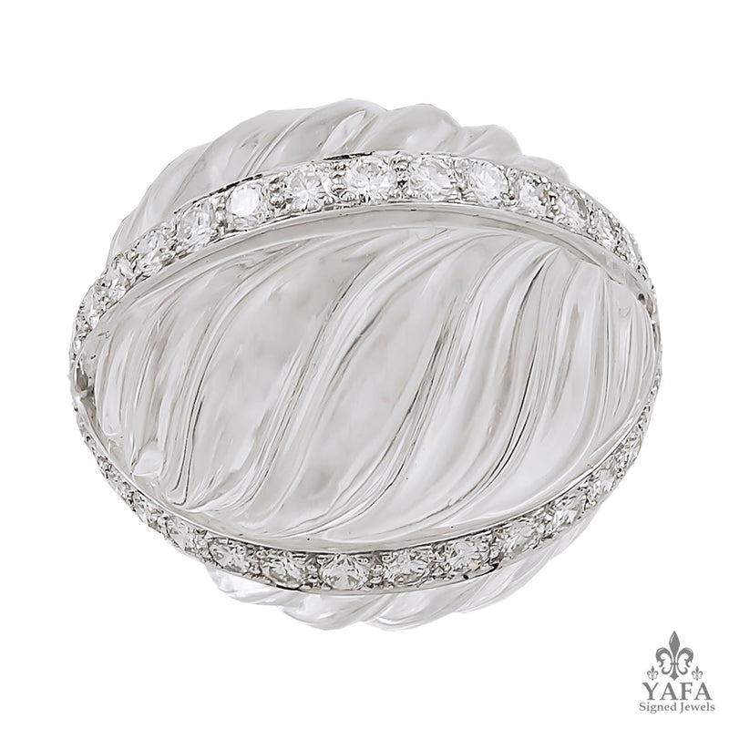 DAVID WEBB Platinum Diamond Crystal Dome Ring