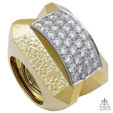 DAVID WEBB Hammered Diamond Ring