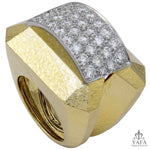 DAVID WEBB Hammered Diamond Ring