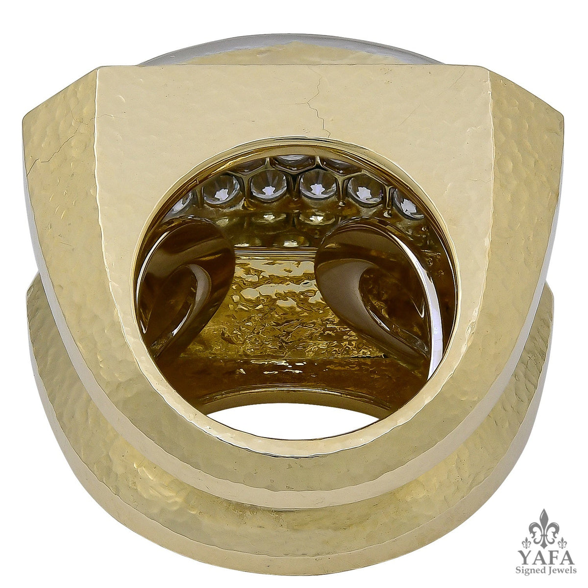 DAVID WEBB Hammered Diamond Ring