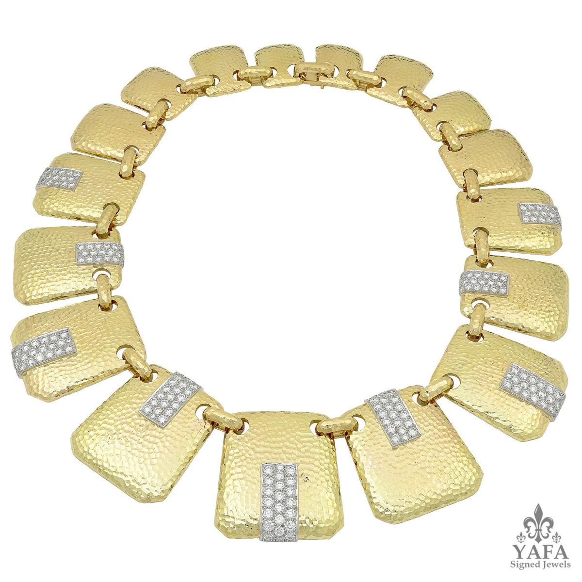 DAVID WEBB Hammered Diamond Claudette Necklace