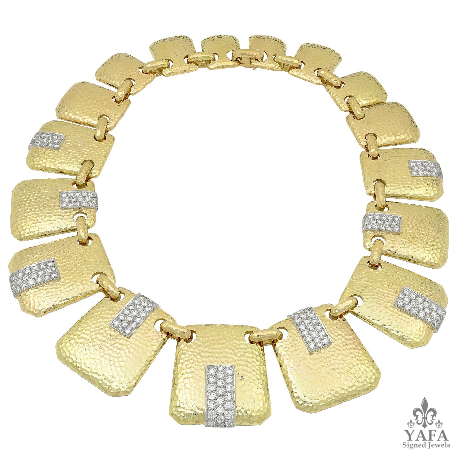 DAVID WEBB Hammered Diamond Claudette Necklace