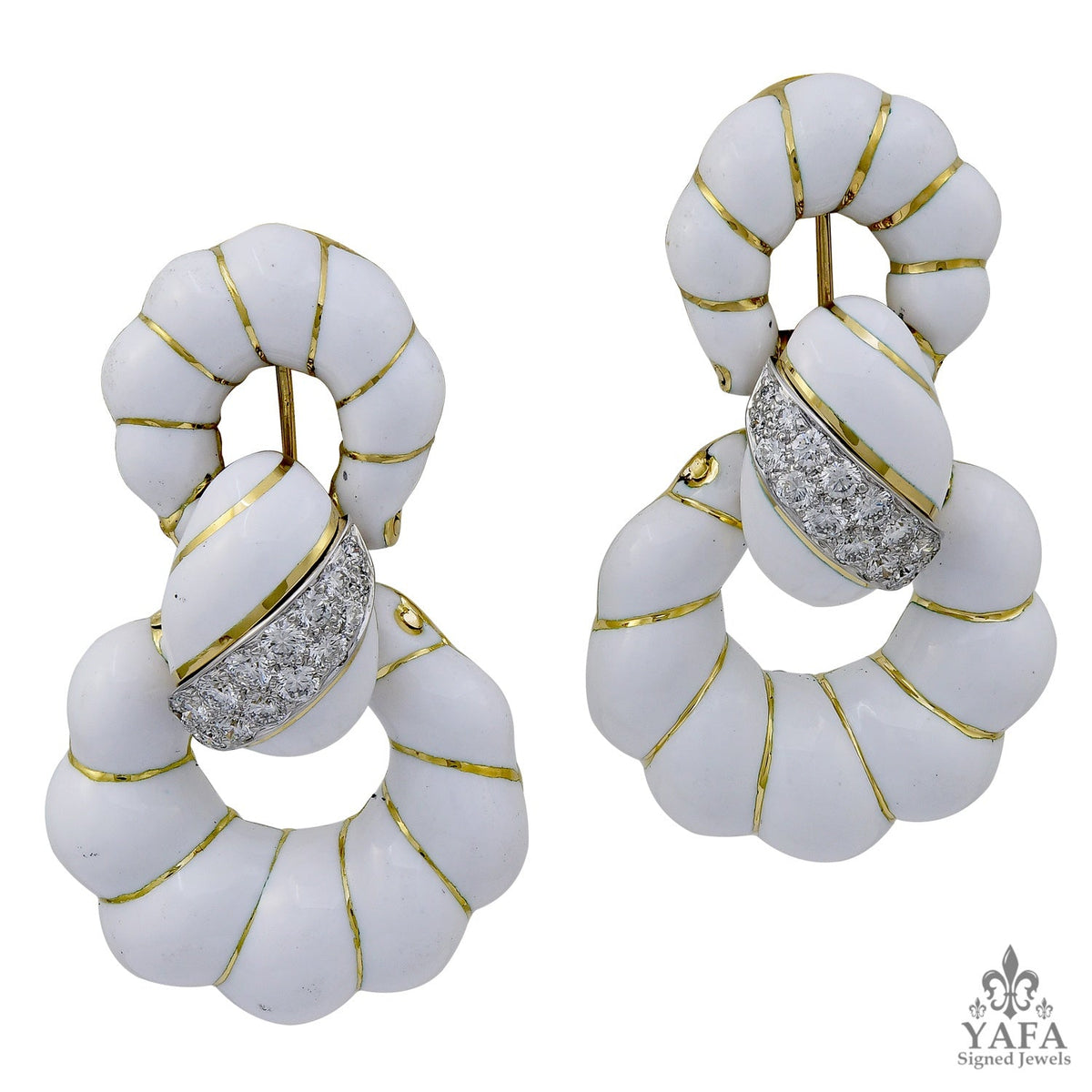 DAVID WEBB Diamond Hoop Earrings