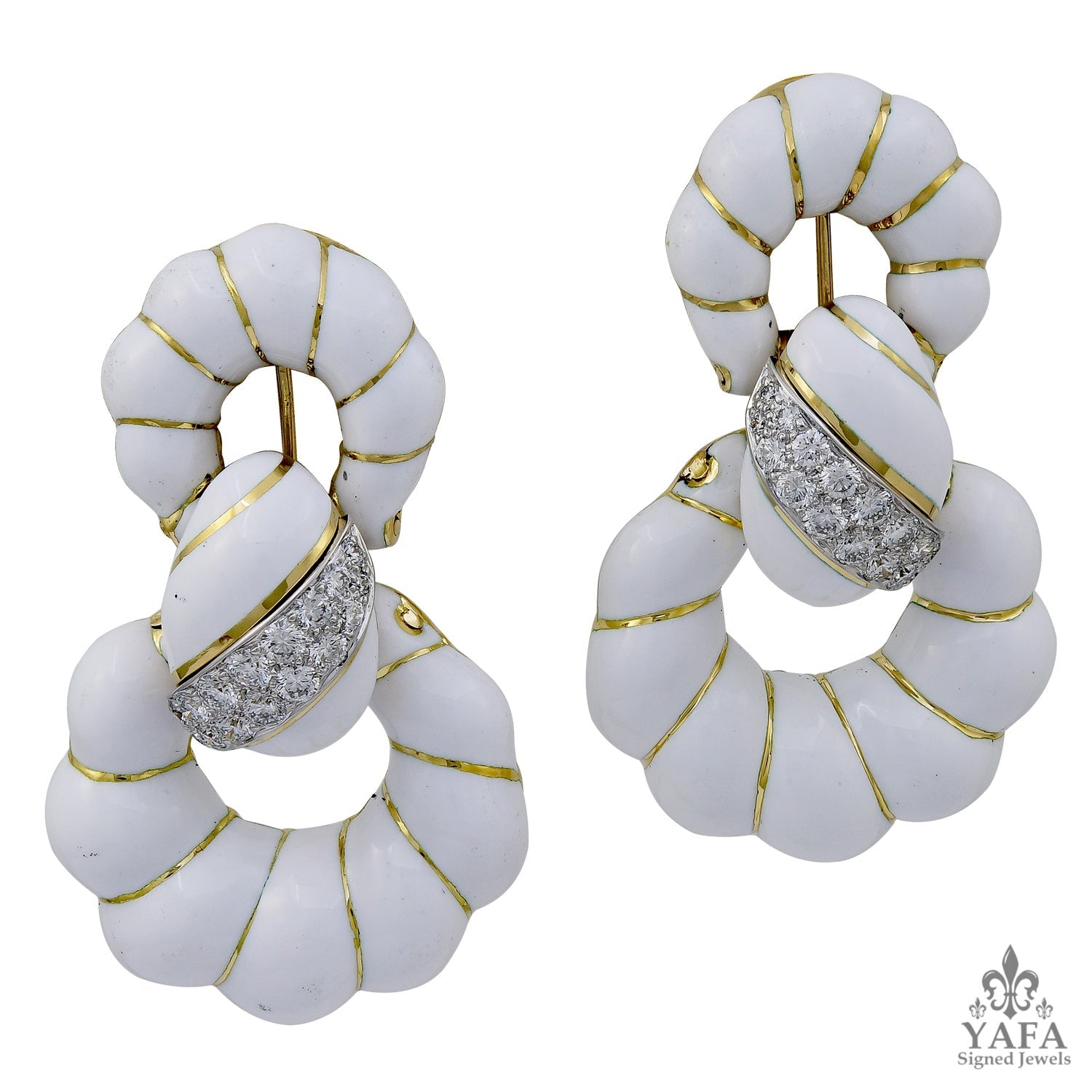 DAVID WEBB Diamond Hoop Earrings