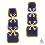 DAVID WEBB Lapis Lazuli Cross Stitch Earrings