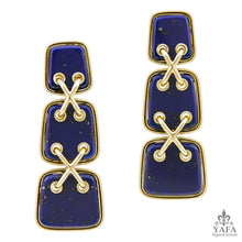 DAVID WEBB Lapis Lazuli Cross Stitch Earrings